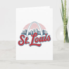 Iconic St. Louis Gateway Arch, Retro Style Kaart