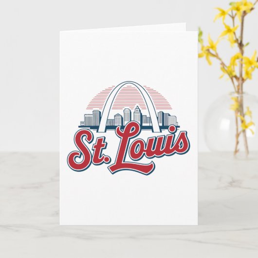 Iconic St. Louis Gateway Arch, Retro Style Kaart (Gele Bloem)