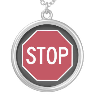 Iconic Stop Sign Silver Ketting