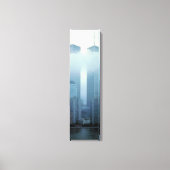 Iconic Twin Towers Behind Cloud Vertical Canvas (Voorkant)
