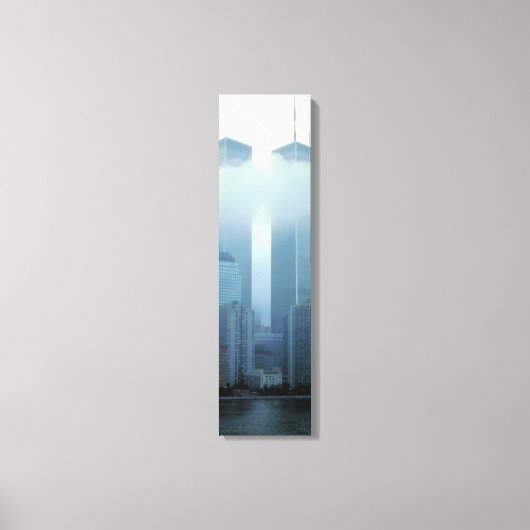 Iconic Twin Towers Behind Cloud Vertical Canvas Afdruk (Voorkant)