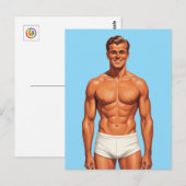 Iconic Vigor: Solo Portrait in Retro Style Briefkaart (Voorkant / Achterkant)