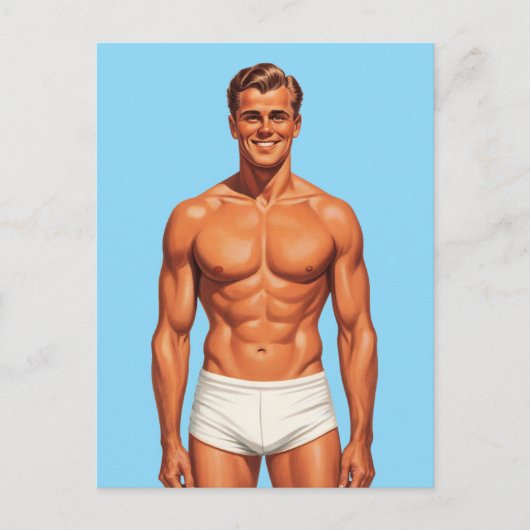 Iconic Vigor: Solo Portrait in Retro Style Briefkaart (Voorkant)