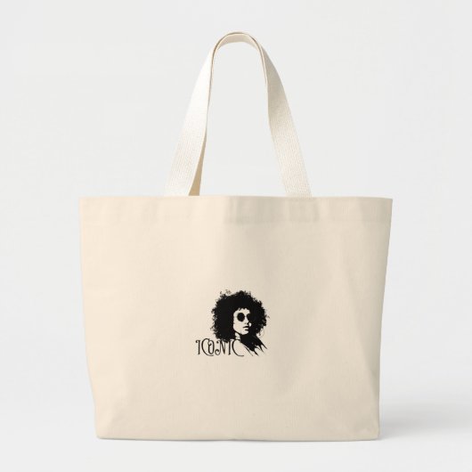 ICONISCH AFRO Vrouw Retro Portret – Vet Meisje Grote Tote Bag (Voorkant)