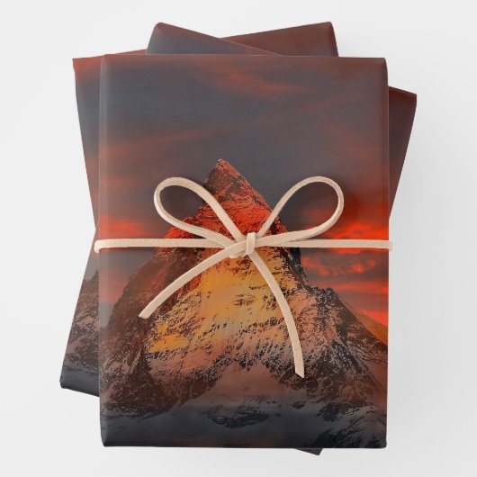 Iconisch alpiene bergmatterhorn op het Sunset Post Inpakpapier Vel (In situ)