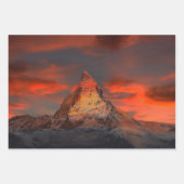 Iconisch alpiene bergmatterhorn op het Sunset Post Inpakpapier Vel (Voorkant)