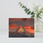Iconisch alpiene bergmatterhorn op zonsondergang briefkaart (Staand voorkant)