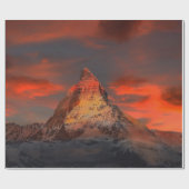 Iconisch alpiene bergmatterhorn op zonsondergang cadeaupapier (Vlak)