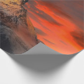 Iconisch alpiene bergmatterhorn op zonsondergang cadeaupapier (Hoek)