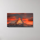 Iconisch alpiene bergmatterhorn op zonsondergang canvas afdruk (Voorkant)