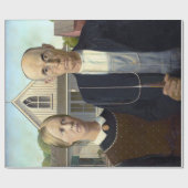 Iconisch-Amerikaanse Gothic van Grant Wood Cadeaupapier (Vlak)