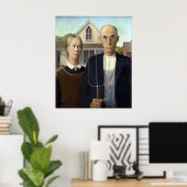 Iconisch-Amerikaanse Gothic van Grant Wood Poster (Thuiskantoor)