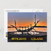 Iconisch beeld van Reykjavík, IJsland Briefkaart (Voorkant / Achterkant)