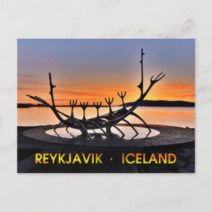 Iconisch beeld van Reykjavík, IJsland Briefkaart