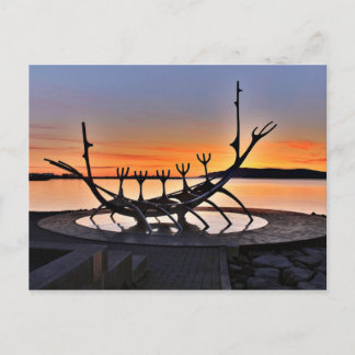 Iconisch beeld van Reykjavík, IJsland Briefkaart