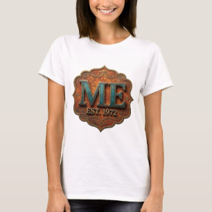 Iconisch Blauw ME EST 1972 Krachtig Design T-shirt