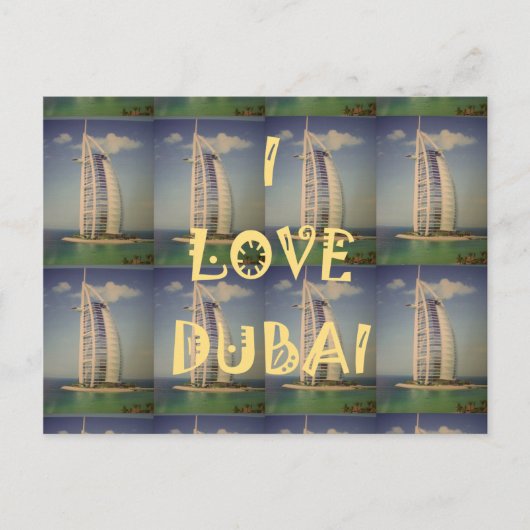 Iconisch Dubai: "Ik hou van Dubai" Vector Grafisch Briefkaart (Voorkant)