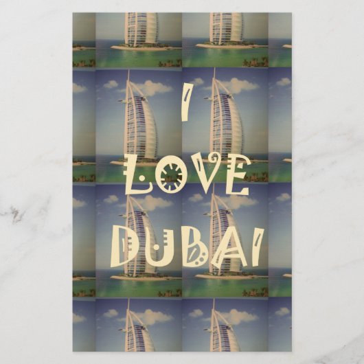 Iconisch Dubai: "Ik hou van Dubai" Vector Grafisch Briefpapier (Voorkant)
