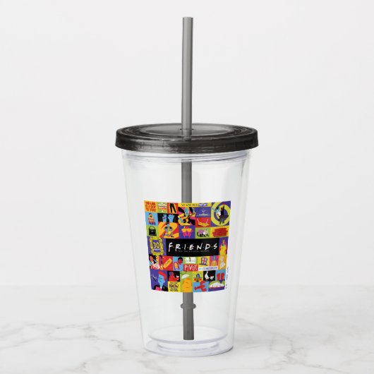 Iconisch FRIENDS™-patroon Acryl Drinkbeker (Voorkant)