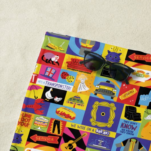 Iconisch FRIENDS™-patroon Strandlaken (In situ)