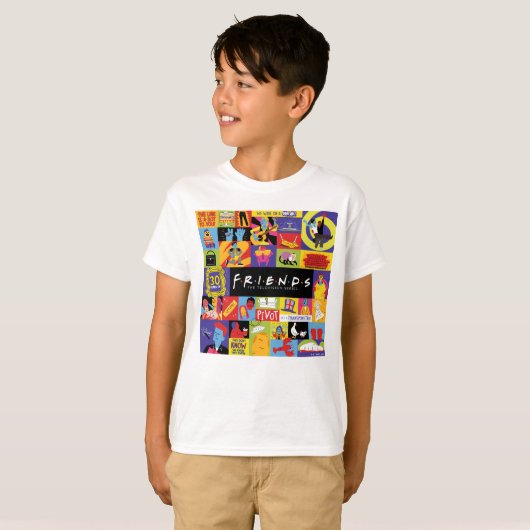 Iconisch FRIENDS™-patroon T-shirt (Voorkant volledig)