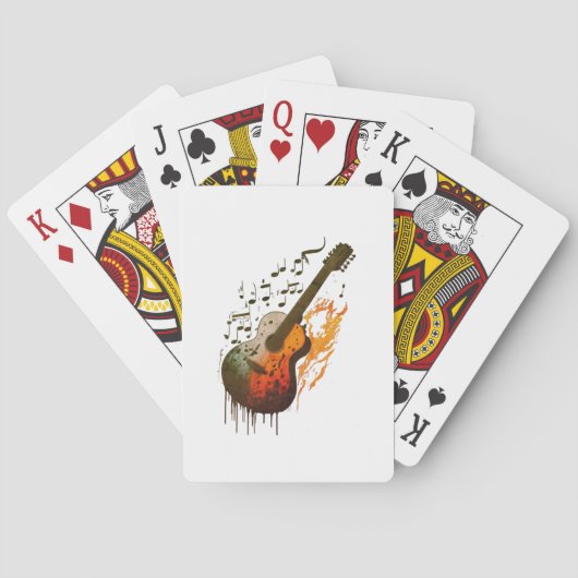 Iconisch gitaarontwerp pokerkaarten (Achterkant)