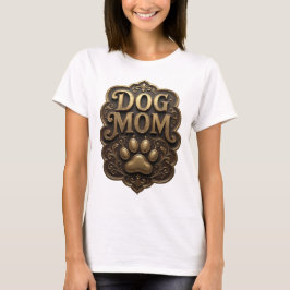 Iconisch goud DOG MOM-ontwerp T-shirt