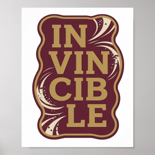 Iconisch Goud ONOVERWINNELIJK Statement Design Poster (Voorkant)