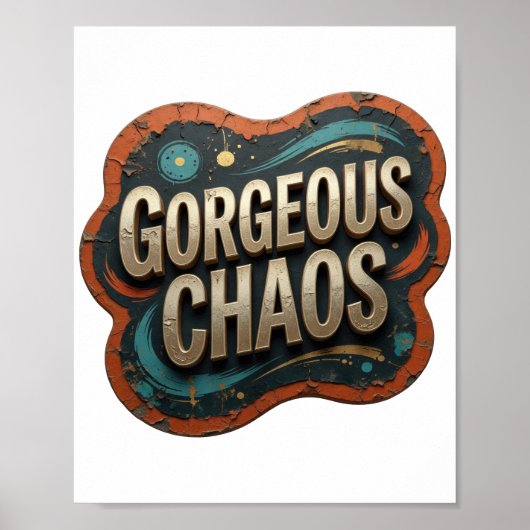 Iconisch Goud PRACHTIGE CHAOS Poster (Voorkant)