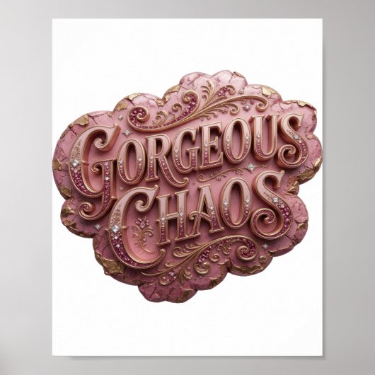 Iconisch Goud PRACHTIGE CHAOS v2 Poster (Voorkant)