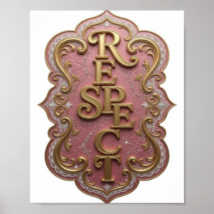 Iconisch Goud RESPECT Artistiek Motief Poster