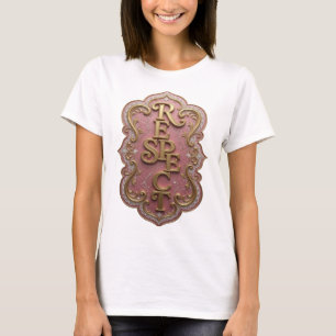Iconisch Goud RESPECT Artistiek Motief T-shirt