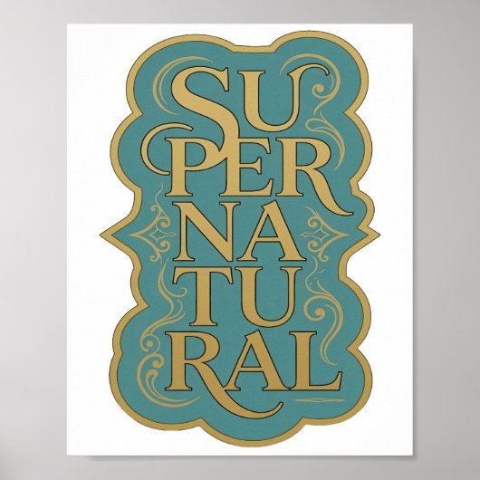 Iconisch Goud SUPER NATUURLIJK Schrift Poster (Voorkant)