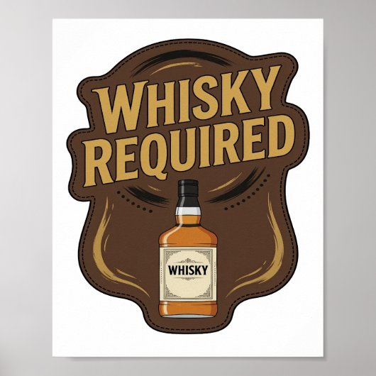 Iconisch Goud WHISKY VERPLICHT Design Poster (Voorkant)