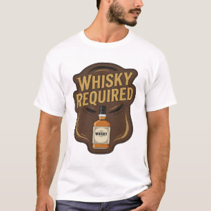 Iconisch Goud WHISKY VERPLICHT Design T-shirt