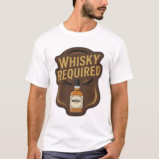 Iconisch Goud WHISKY VERPLICHT Design T-shirt (Voorkant)