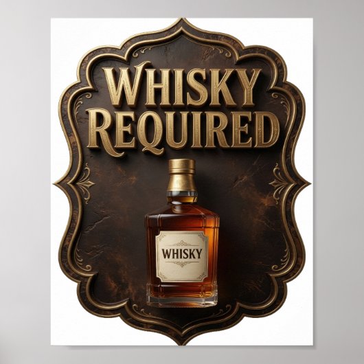 Iconisch Goud WHISKY VERPLICHT Poster (Voorkant)