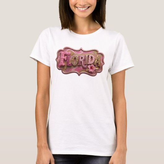 Iconisch gouden FLORIDA Custom T-shirt (Voorkant)