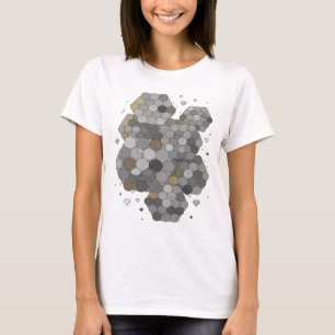 Iconisch grijs ABSTRACTE KUNST Artistiek motief T-shirt