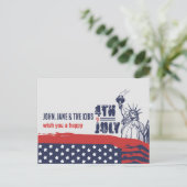 Iconisch groet aan de vrijheid, 4 juli feestdagenkaart (Staand voorkant)