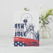 Iconisch groet aan de vrijheid, 4 juli feestdagenkaart (Staand voorkant)