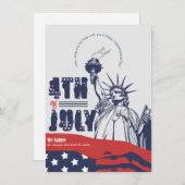 Iconisch groet aan de vrijheid, 4 juli feestdagenkaart (Voorkant / Achterkant)