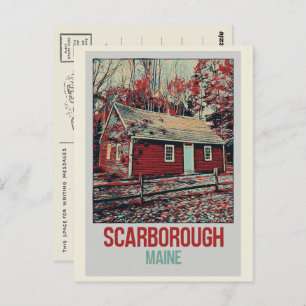 Iconisch huis in bossen Scarborough Maine USA Briefkaart