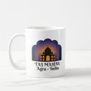 Iconisch Indiaas landmark Taj Mahal Silhouet Koffiemok