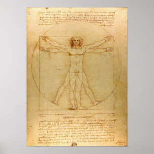 Iconisch Leonardo da Vinci Vetruviaans Man Poster
