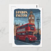 Iconisch Londen: een vintage reis Briefkaart (Voorkant / Achterkant)