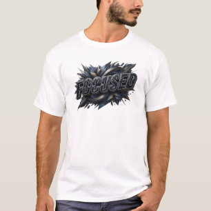 Iconisch marine FOCUSED tekstontwerp T-shirt