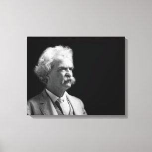  Iconisch Mark Twain Black en White Canvas Afdruk