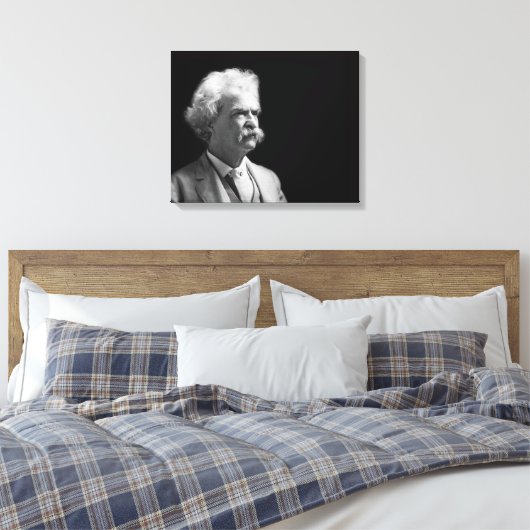  Iconisch Mark Twain Black en White Canvas Afdruk (Insitu (Slaapkamer))