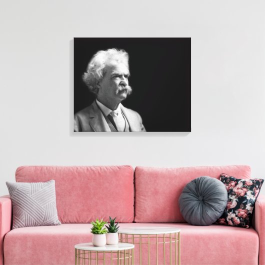  Iconisch Mark Twain Black en White Canvas Afdruk (Insitu (Woonkamer))
